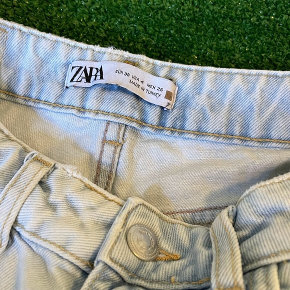 Zara Women's High Rise Mom Fit Blue Jeans Pants Size 04 - Picture 8 of 13